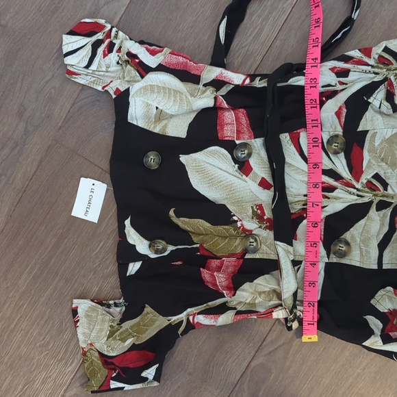 LE CHATEAU | NWT, cotton off the shoulder, Square Neckline, Floral dress, medium - Picture 6 of 8
